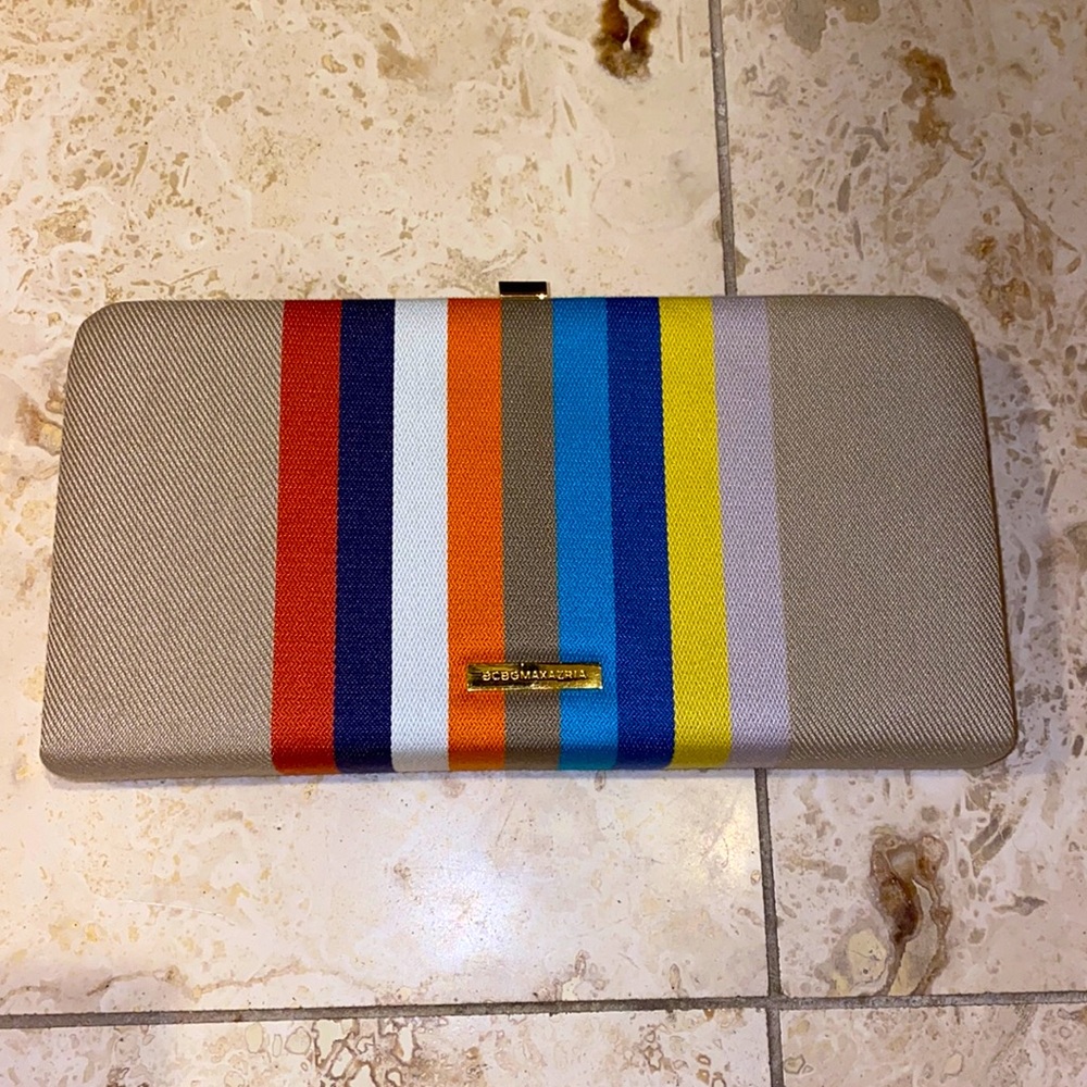 BCBG rainbow clutch